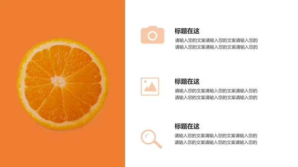 小清新橙子答辩ppt模板
