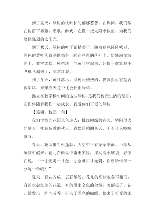 小学四年级校园一角.docx