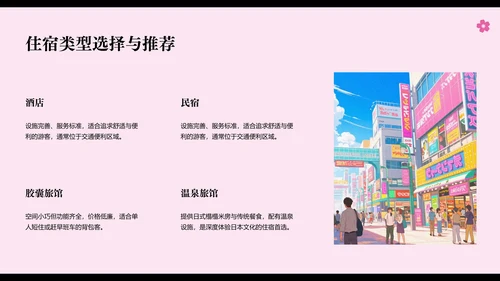 日式漫画风日本旅行攻略PPT模板