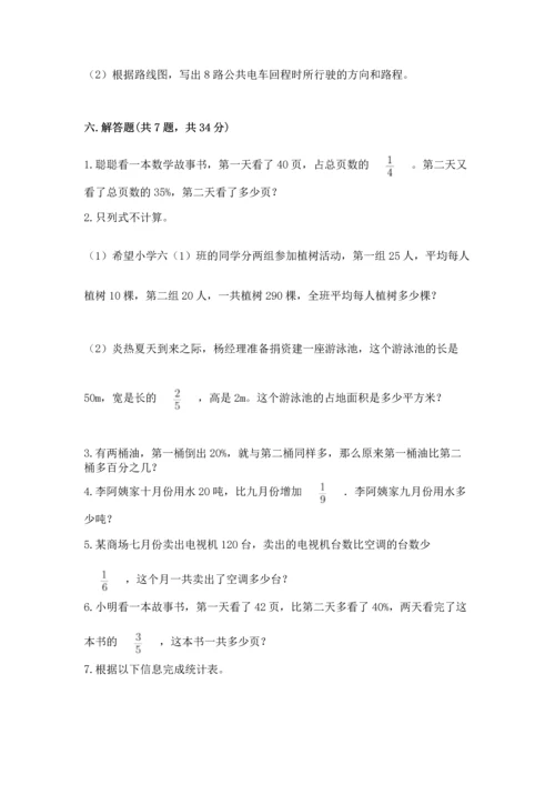 小学六年级上册数学期末测试卷含答案（精练）.docx