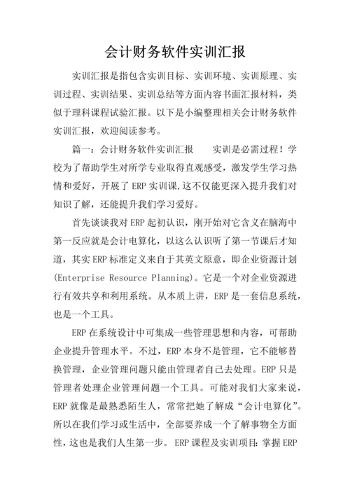 会计财务软件实训综合报告.docx