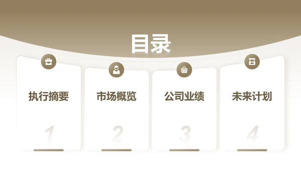 棕色商务风季度商业报告PPT模板