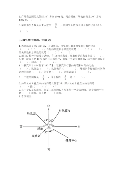小学数学六年级上册期末模拟卷及参考答案（轻巧夺冠）.docx