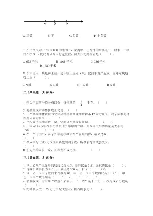 苏教版六年级数学小升初试卷带答案（精练）.docx