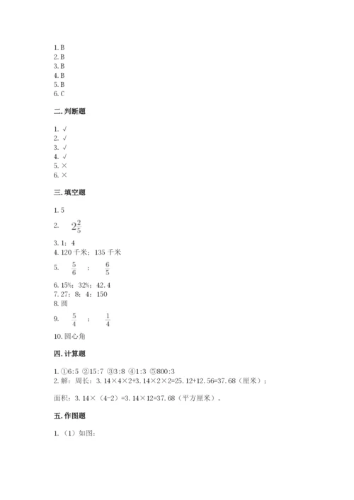 2022六年级上册数学期末测试卷及参考答案【能力提升】.docx