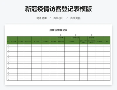 新冠疫情访客登记表模版
