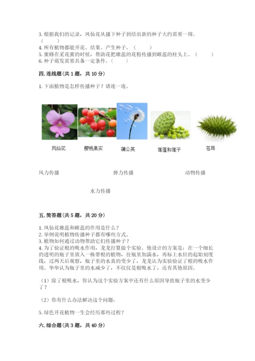 教科版科学四年级下册第一单元《植物的生长变化》测试卷及答案（夺冠）.docx