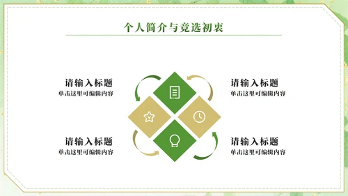 绿色小清新水彩学生会竞选PPT模板