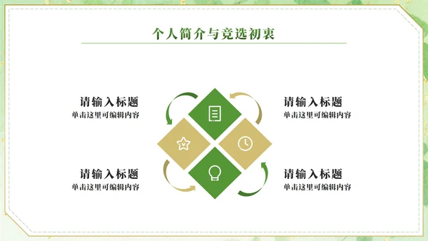 绿色小清新水彩学生会竞选PPT模板