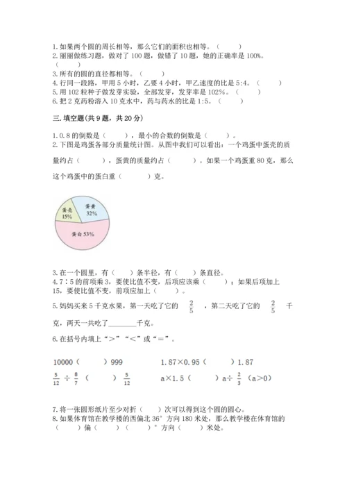 小学六年级上册数学期末测试卷及参考答案【名师推荐】.docx