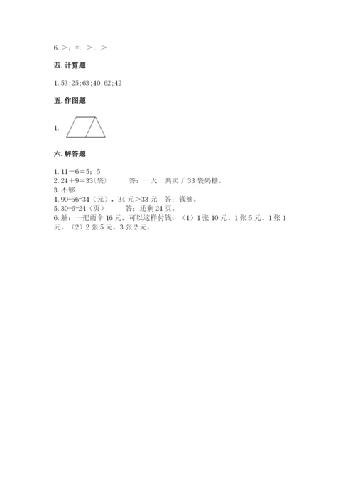 小学一年级下册数学期末测试卷及参考答案【研优卷】.docx