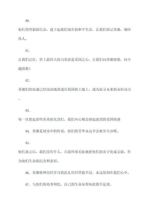 怀念英雄好词好句