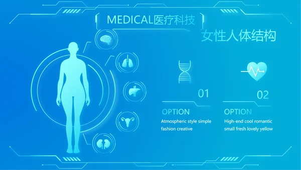 科技感胃智慧医疗工作总结汇报动态PPT模板