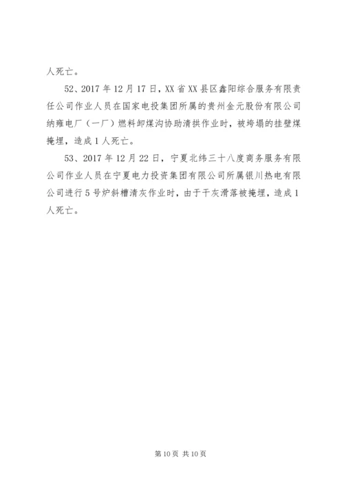 全国电力安全生产事故统计20XX年.docx