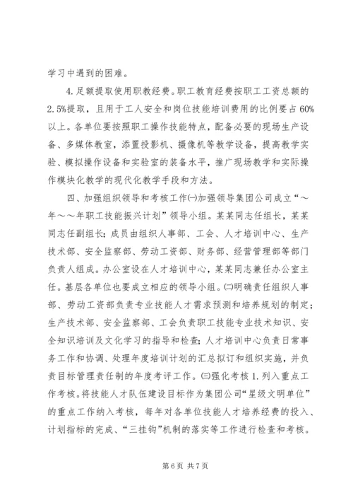 某矿务集团公司XX年XX年职工技能振兴计划.docx