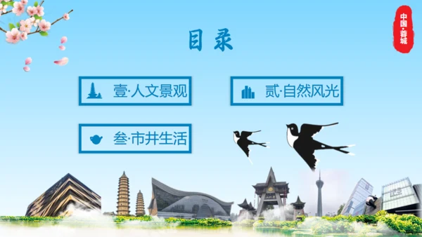 美丽成都城市宣传通用PPT模板