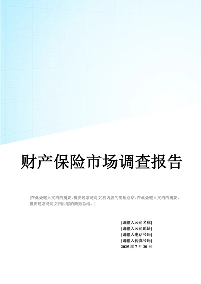 xx财产保险市场调查报告