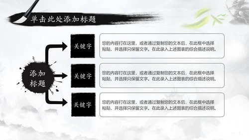 中国风水墨武侠笑傲江湖水墨PPT动态模板