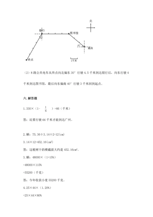 小学六年级上册数学期末测试卷附参考答案（预热题）.docx
