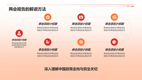 红色党政风深入学习贯彻全国两会精神PPT模板