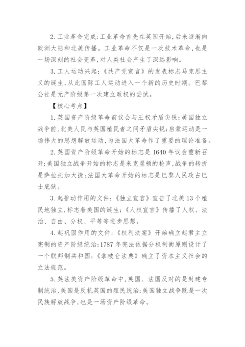 人教版初中历史知识点总结归纳.docx