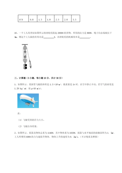 四川荣县中学物理八年级下册期末考试同步测试试题（含详细解析）.docx