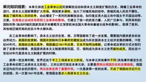 九下第一单元 殖民地人民的反抗与资本主义制度的扩展  单元复习课件