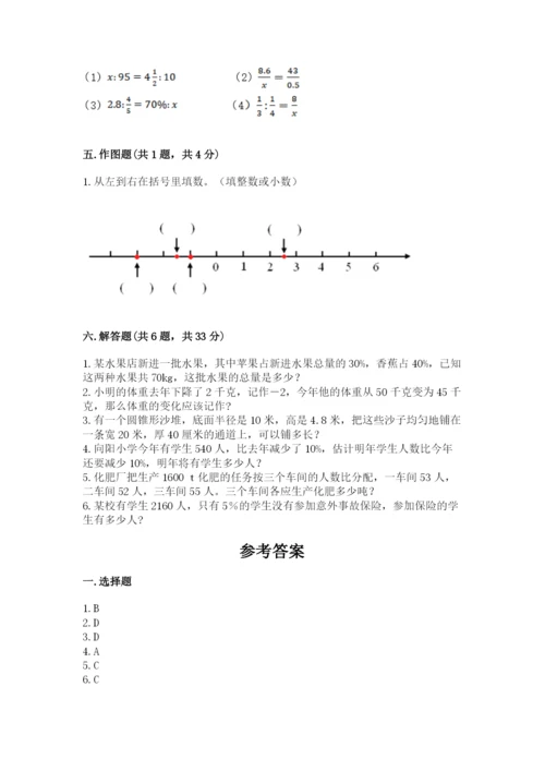 安庆市桐城市六年级下册数学期末测试卷推荐.docx