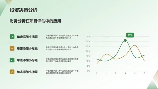 绿色商务风财务分析PPT模板