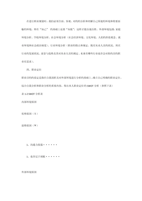 大学生职业生涯规划书基本内容和格式.docx