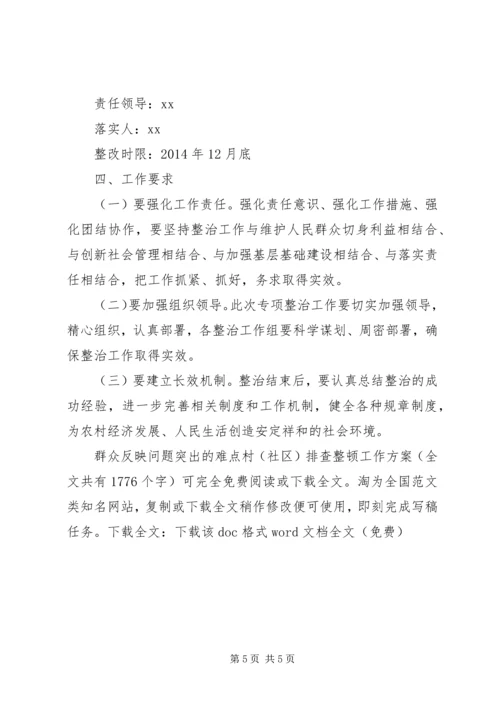 群众反映问题突出的难点村（社区）排查整顿工作方案 (3).docx
