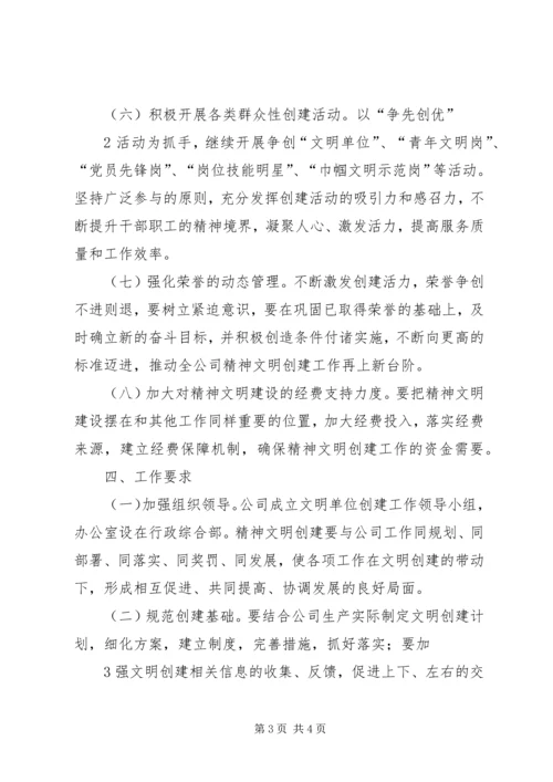 新建公司文明单位创建活动计划.docx