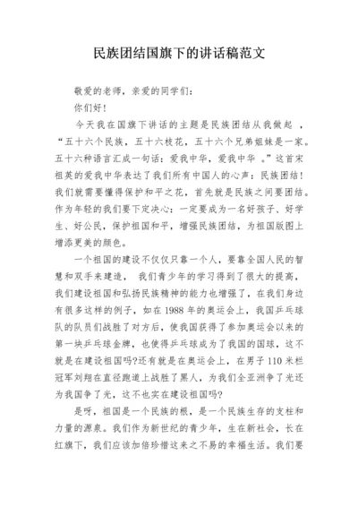 民族团结国旗下的讲话稿范文.docx