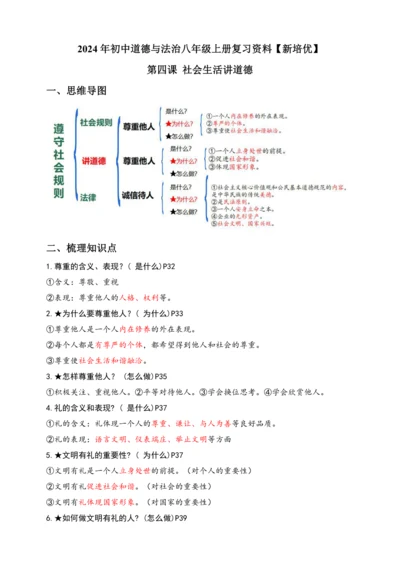 4.社会生活讲道德【2024统编版道德与法治八上  学生复习资料】