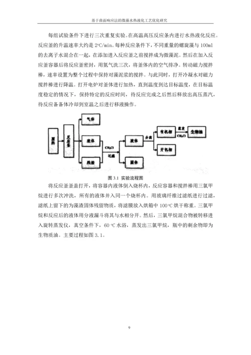 基于曲面响应法的微藻水热液化工艺优化研究--毕业设计论文.docx