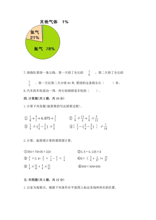 人教版六年级上册数学期末模拟卷及下载答案.docx