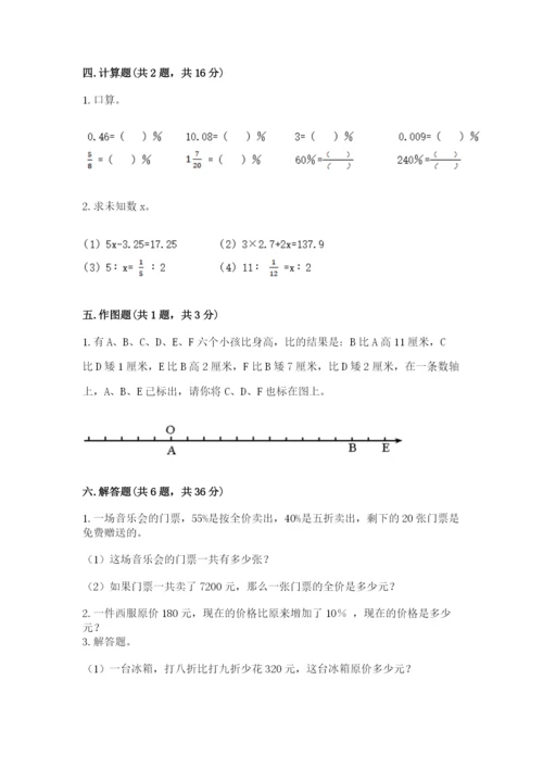 冀教版小学六年级下册数学期末综合素养测试卷附参考答案（巩固）.docx
