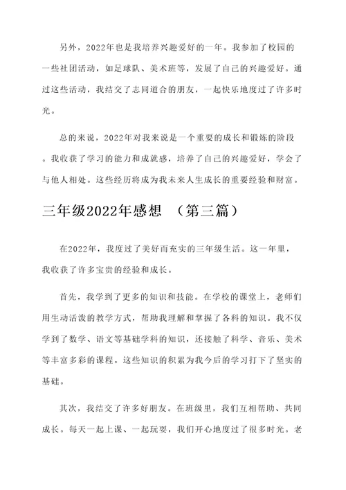 三年级2022年的感想