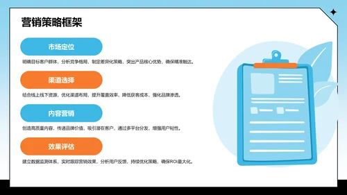 蓝色卡通风通用行业营销路演方案PPT主题