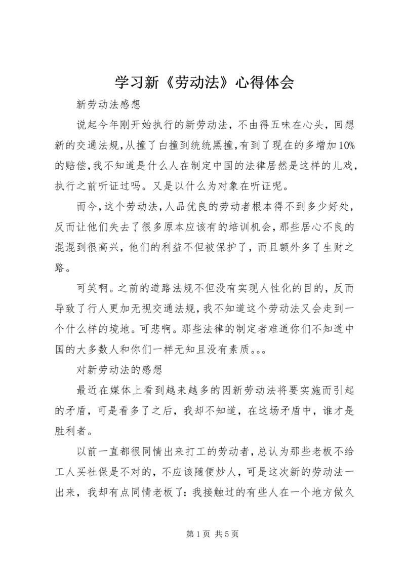 学习新《劳动法》心得体会 (4).docx