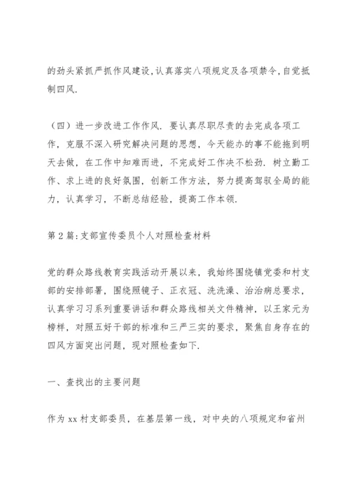 支部宣传委员个人对照检查材料五篇.docx