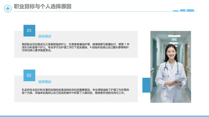 蓝色简约临床医学专业大学生求职个人能力综合展示职业生涯规划PPT