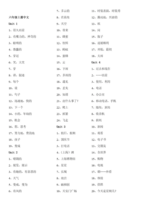 译林版小学单词汇总中文共15页