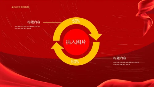红色简约风建党100周年PPT模板