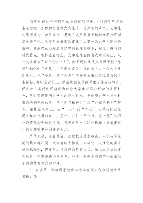 当代大学生职业价值观之柔性教育论文.docx