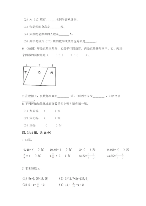 人教版六年级数学小升初试卷及答案（名师系列）.docx