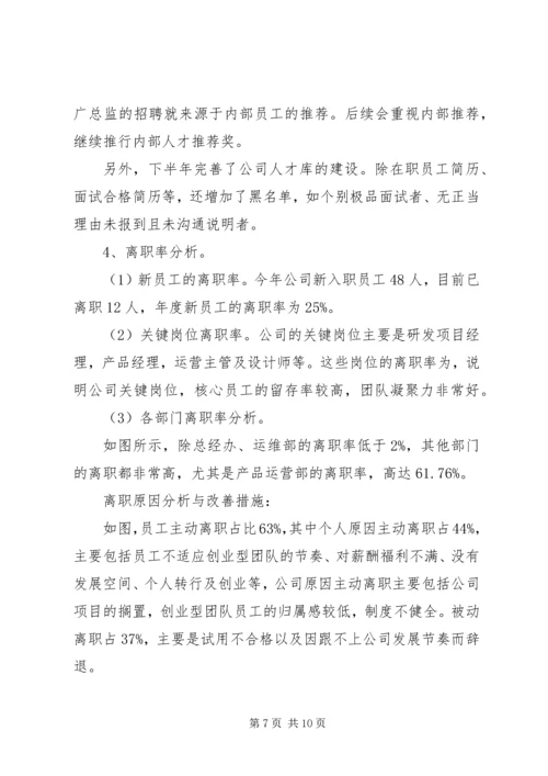 人力资源部上半年工作总结.docx