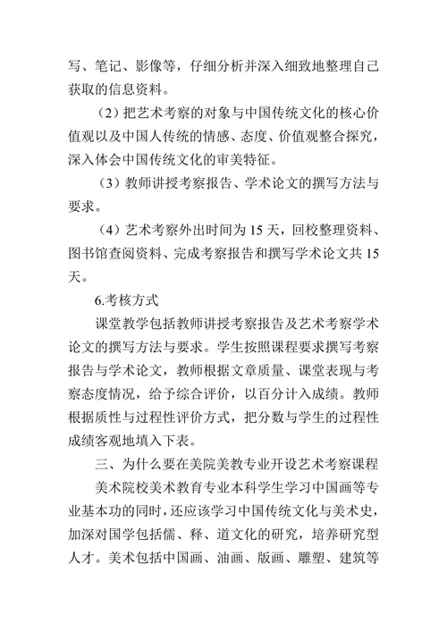 美术教育专业艺术考察课程的教育哲学分析
