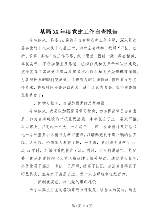 某局XX年度党建工作自查报告.docx