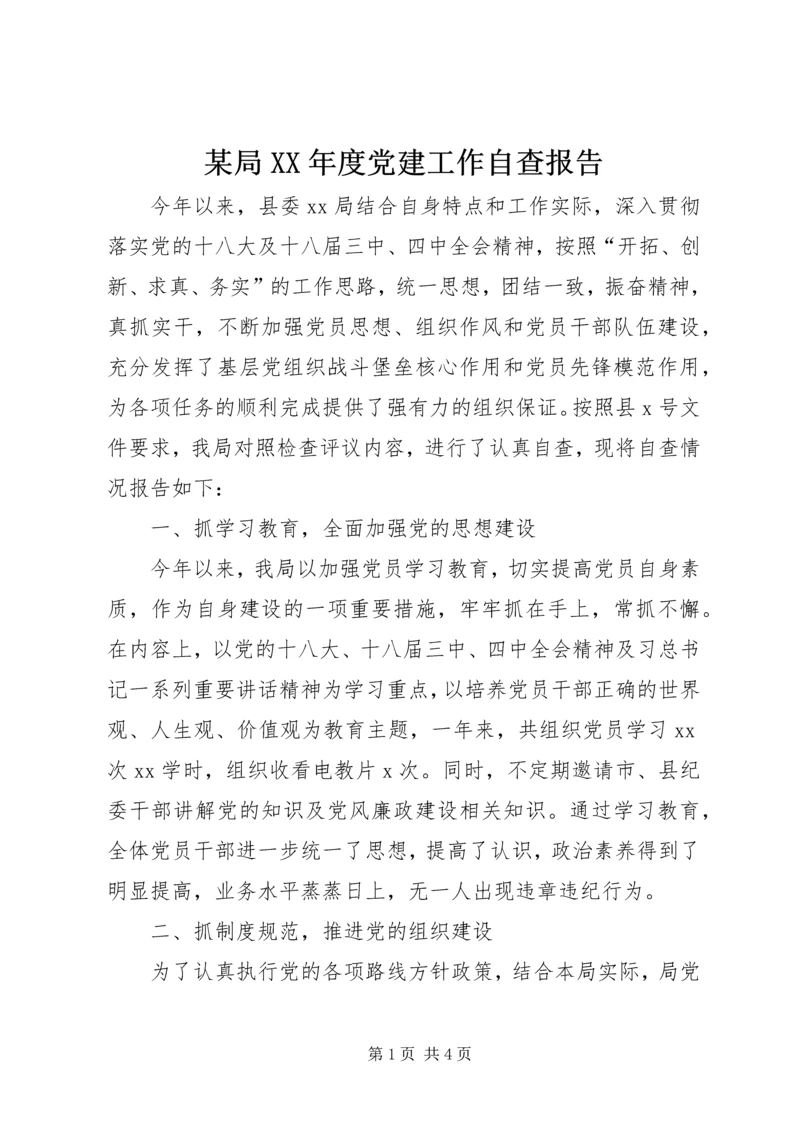 某局XX年度党建工作自查报告.docx